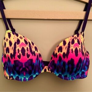 PINK Victoria's Secret Vibrant Leopard Print Bra 32C